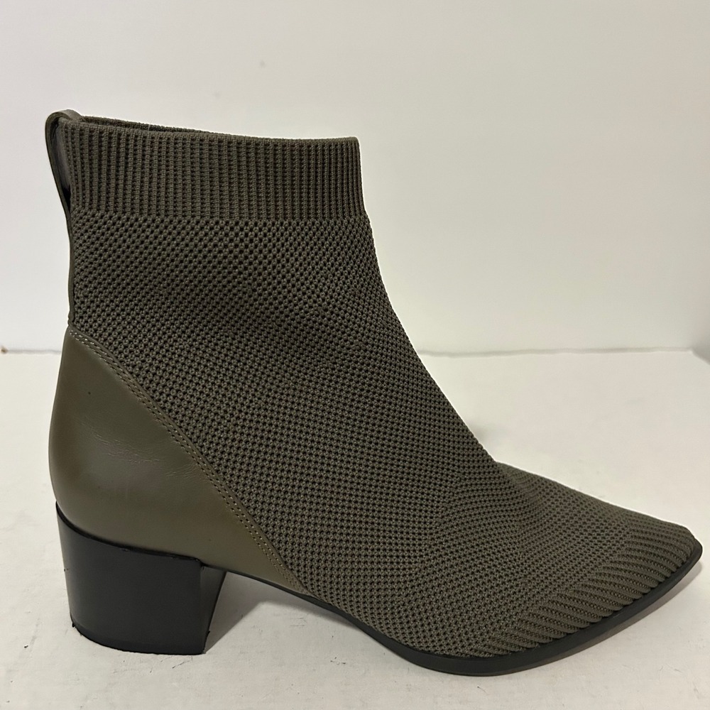 Everlane The Glove Boot ReKnit Olive Green Pointed Toe Block Heel Ankle Boots 8